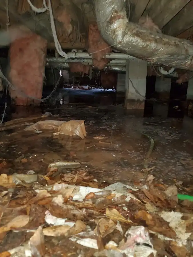 Crawl space flood assessment for Commercial Water Damage Restoration in Burke